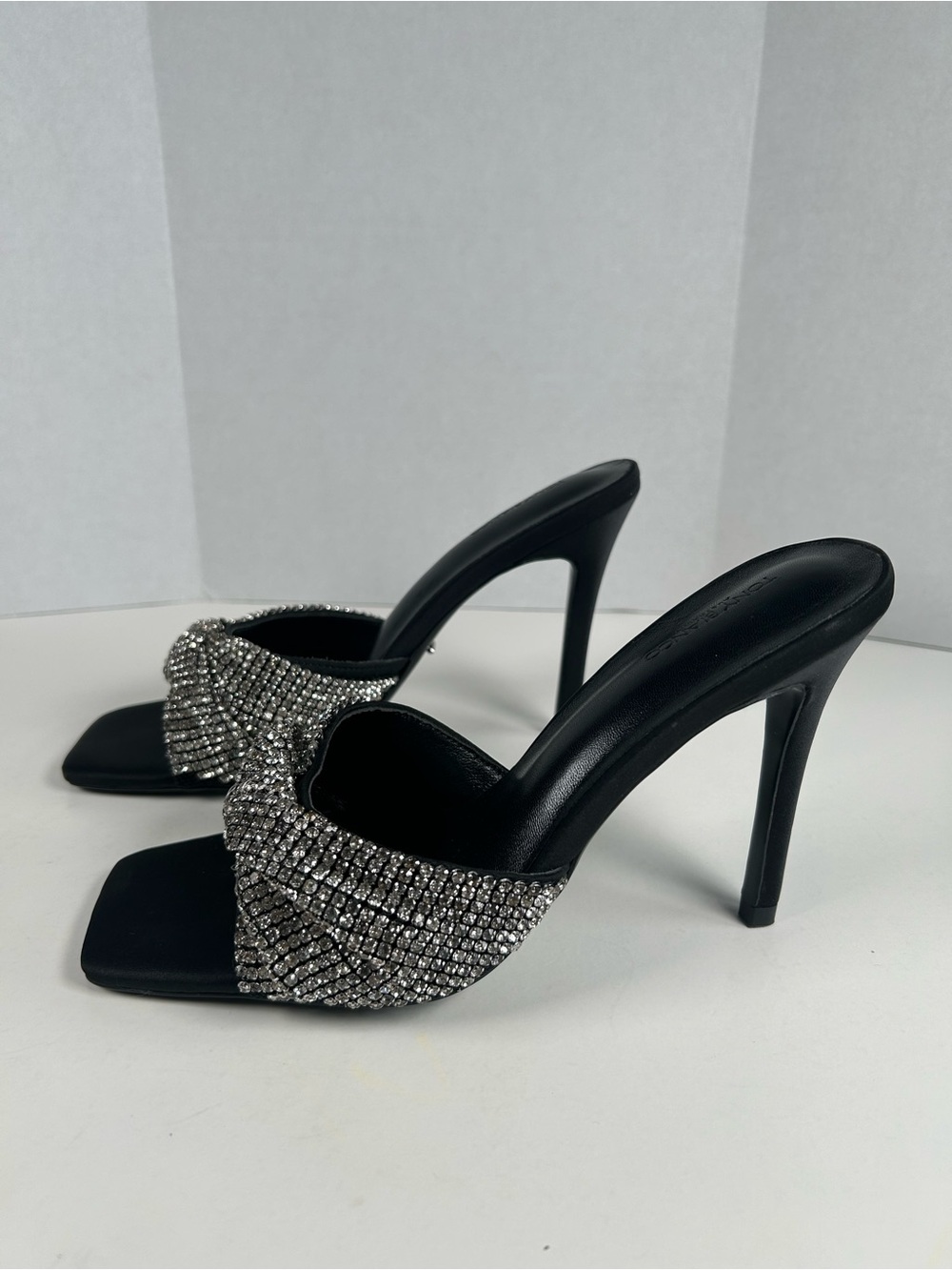 Tony Bianco Fringe Heels Mule Crystal /Black Women’s Size 7.5